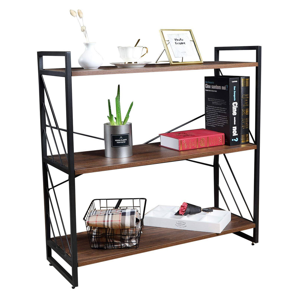 3 Tier Industrial Bookshelf, Walnut I98016