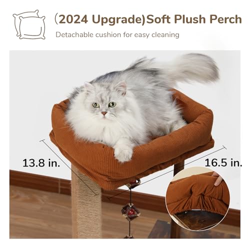 Modern Wooden Cat Scratching Post with Silvervine Balls R585112
