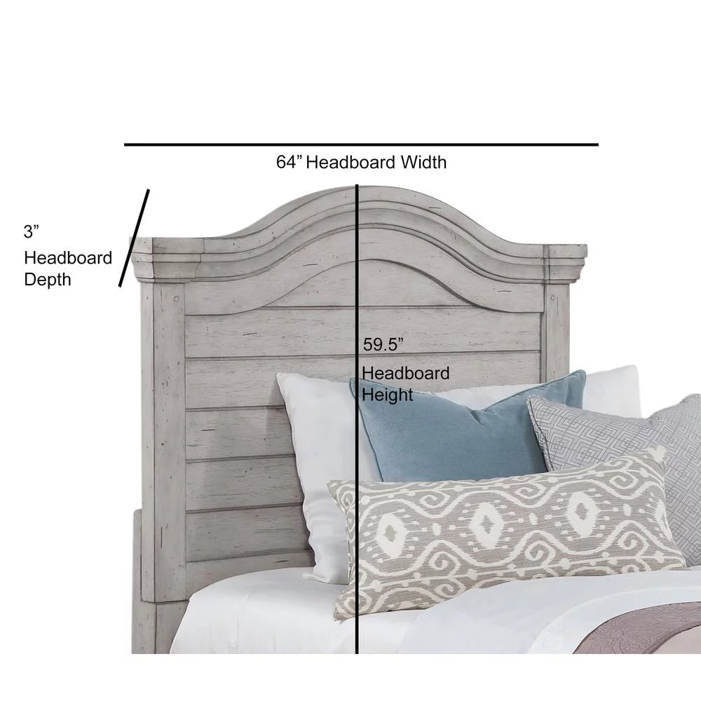 Antique Gray Wooden Slat Headboard J3606