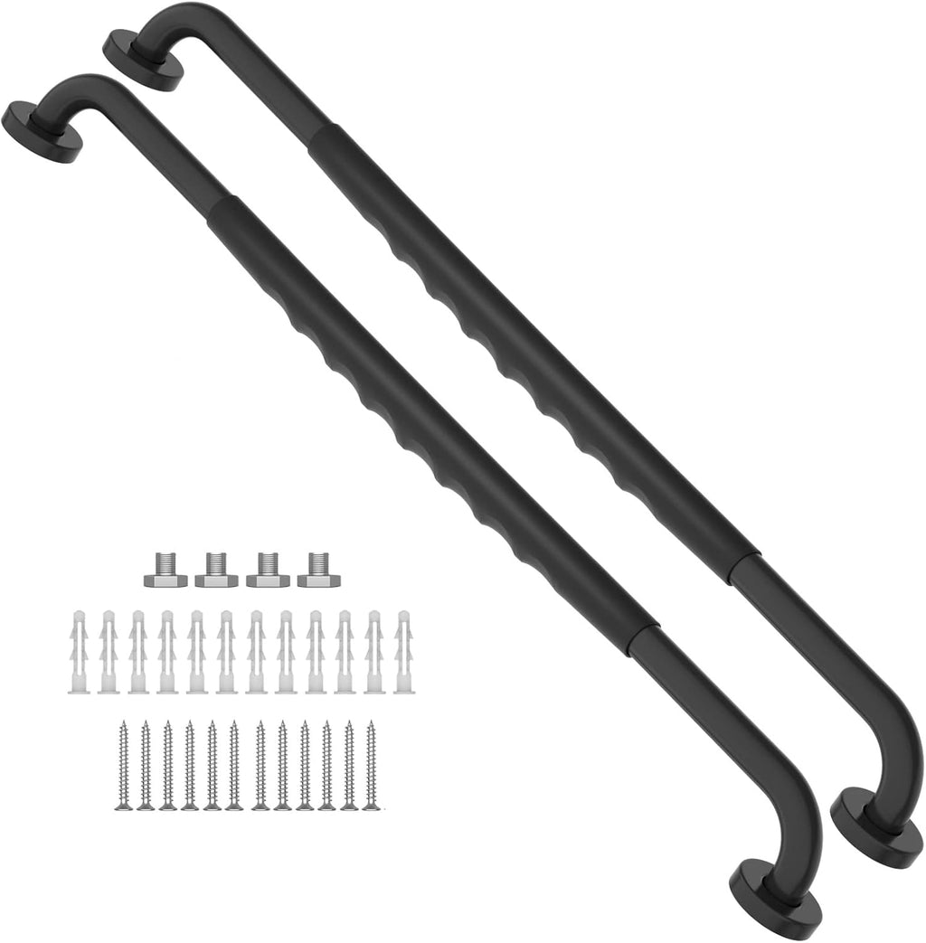 2 Pack 24 Inch Black Stainless Steel Shower Grab Bar T2801