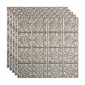 Argent Silver Decorative Vinyl Ceiling Tile 2ft x 2ft 5 Pack A378305