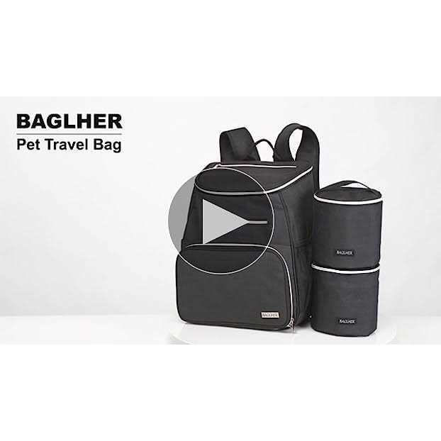 Airline Approved Dog Travel Backpack with 2 Collapsible Bowls and 2 Food Baskets M573