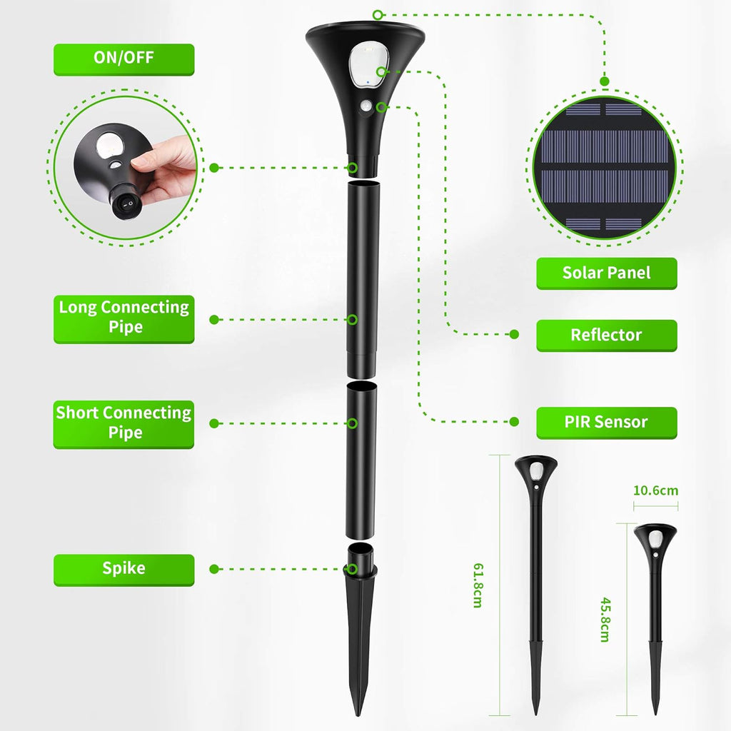 Black Solar Powered Pathway Lights O534