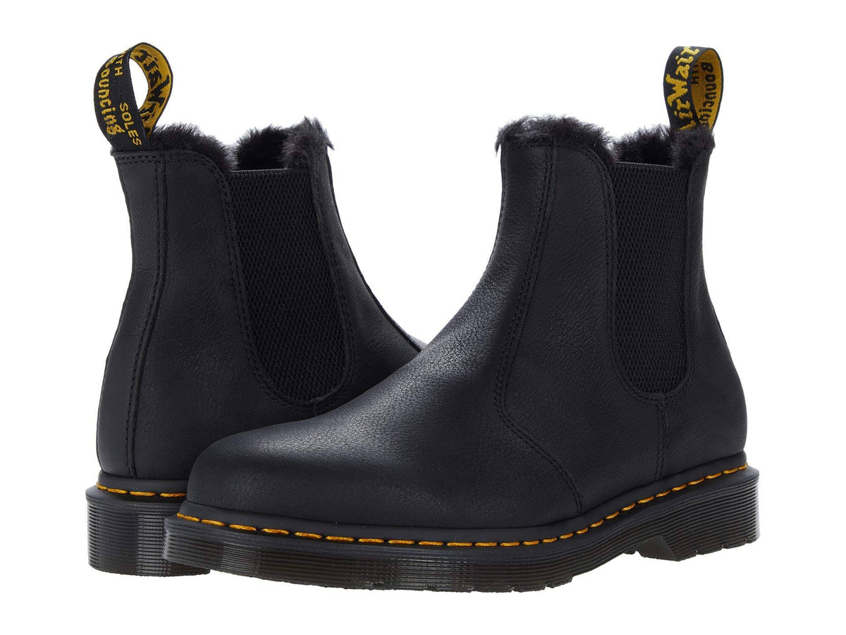 Black Faux Fur Lined Chelsea Boots P243054
