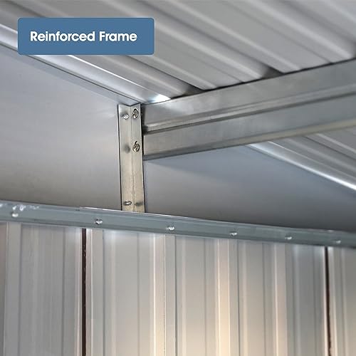 8 x 6 FT Outdoor Metal Storage Shed, Dark Gray M61717