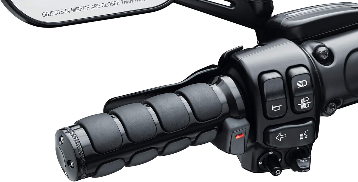 Heated Motorcycle Handlebar Grips Gloss Black 1 Pair T101547