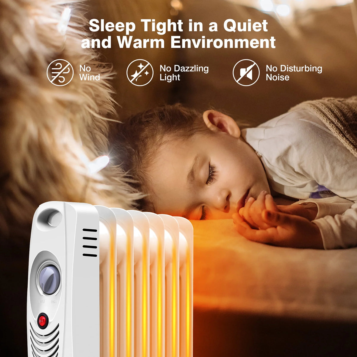 Portable Mini Electric Oil Filled Radiator Heater 7-Fin P539