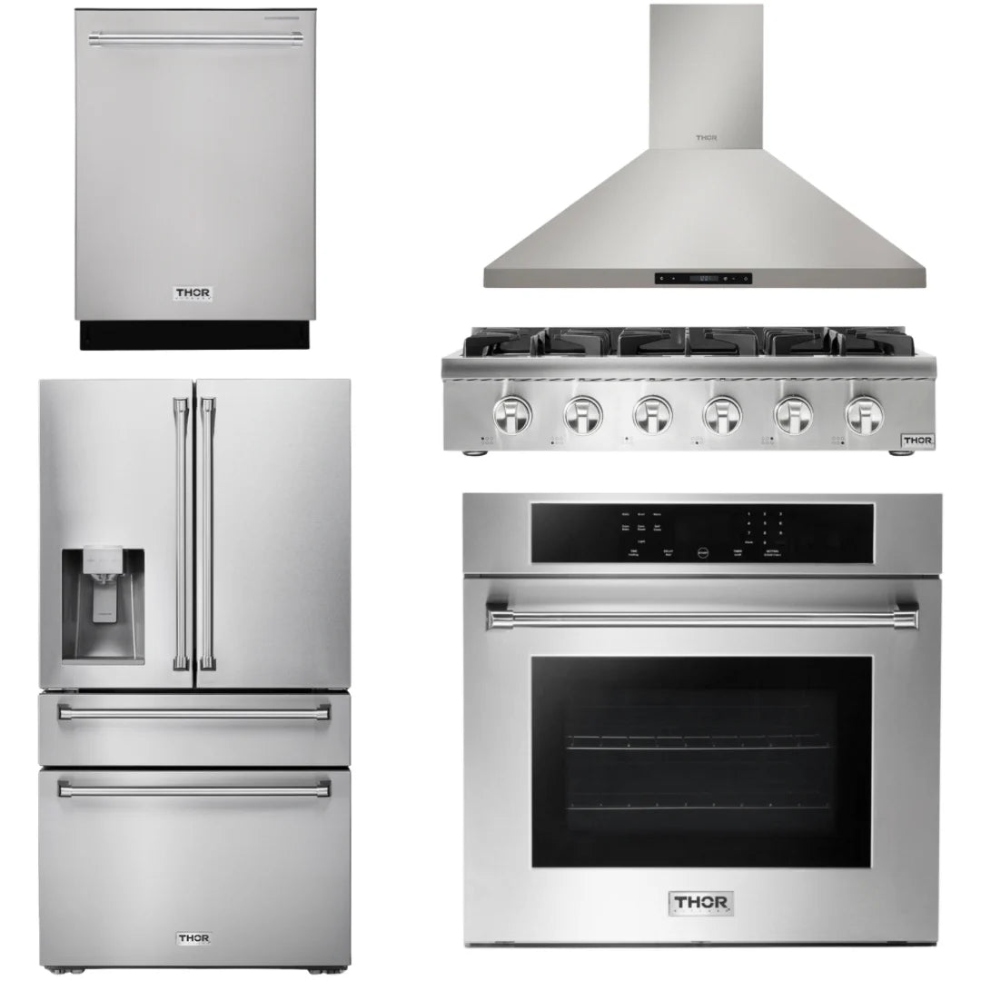 36 Propane Gas Rangetop, Range Hood, Wall Oven, Refrigerator with Water and Ice Dispenser, Dishwasher S485224