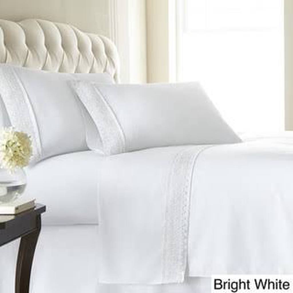 White 4-Piece 21 inch Deep Pocket Sheet Set G845