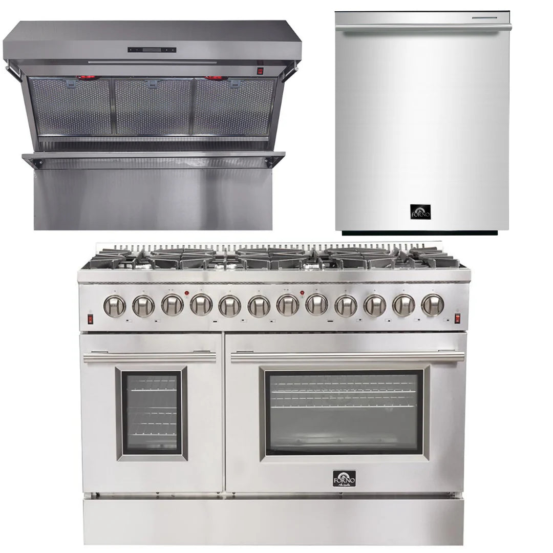48 Inch Dual Fuel Range, Wall Mount Range Hood, Dishwasher P85540