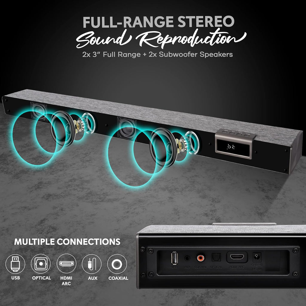60W 35" Bluetooth Sound Bar with Remote Control E92567