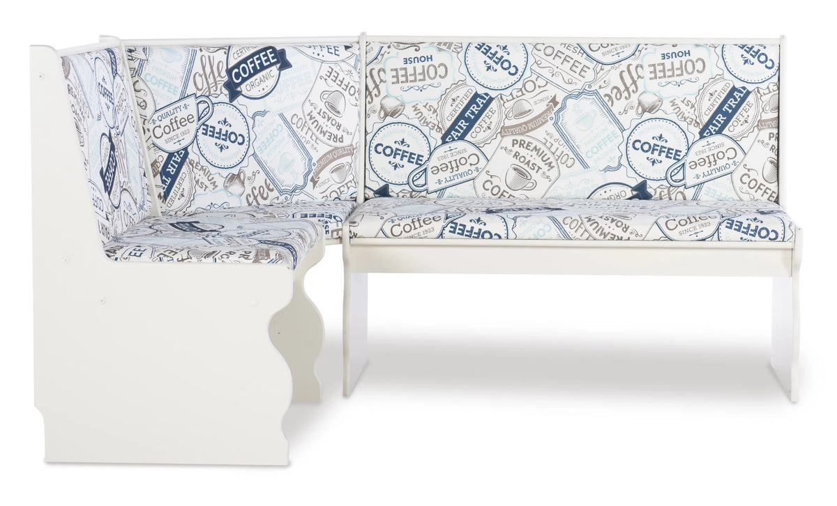White Dining Nook with Table and Bench J6415