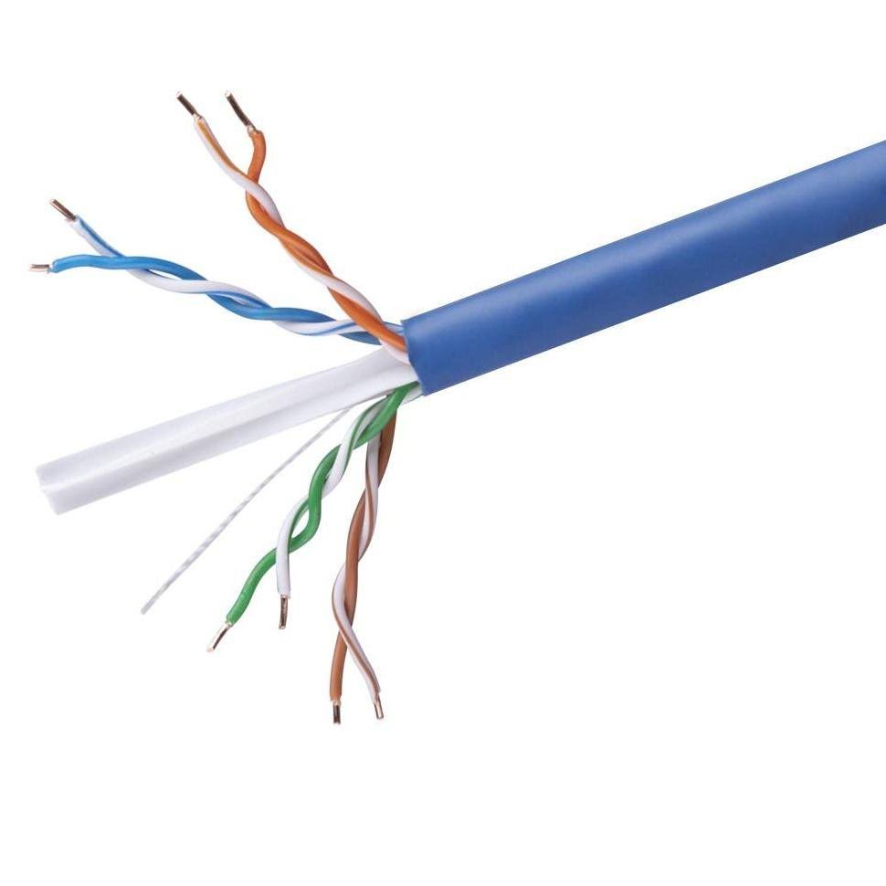 Cat6 Ethernet Bulk Cable 500ft Blue Solid UTP 23AWG W3322