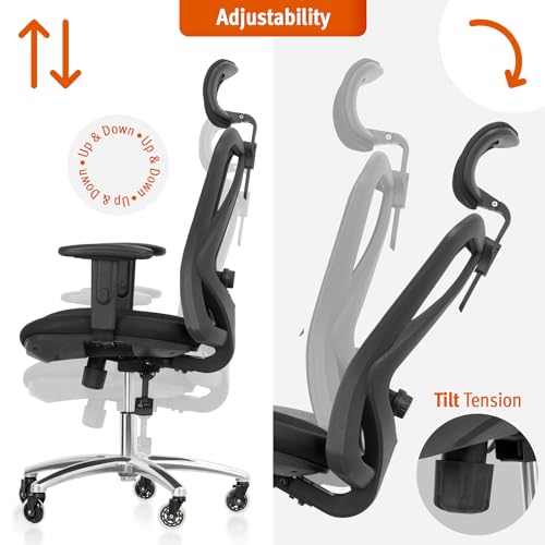 Ergonomic Office Chair with Lumbar Support and Breathable Mesh D959806