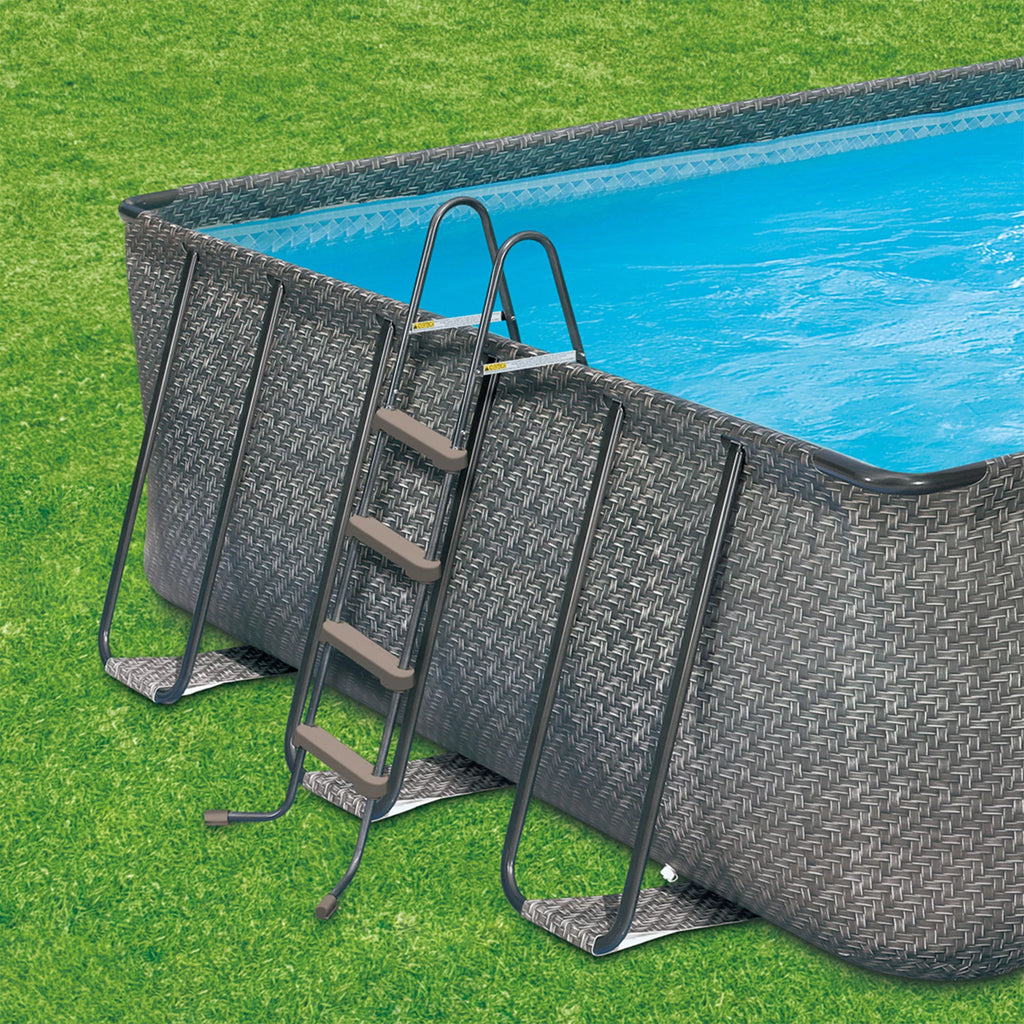 24 x 12 x 4.5' Rectangle Above Ground Frame Swimming Pool Set J8516