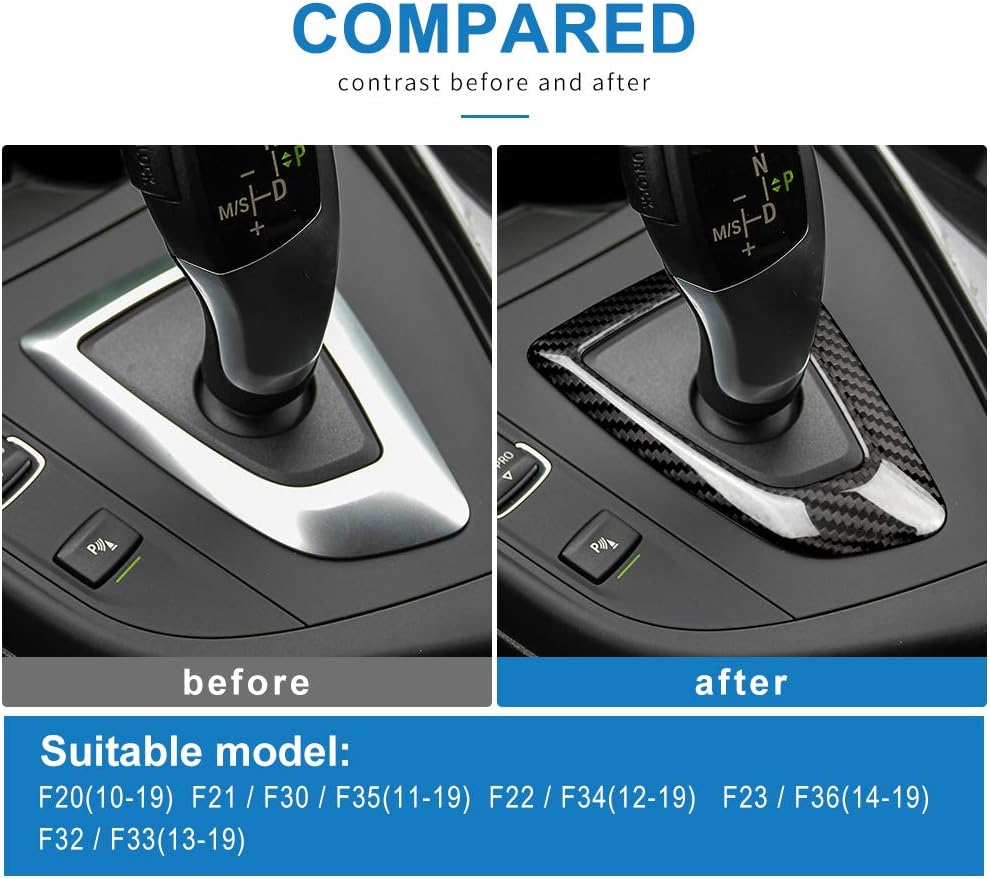 Carbon Fiber Gear Shift Knob Panel Frame Cover Trim Stickers D928441