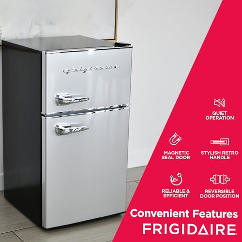 Compact Stainless Steel Top-Freezer Refrigerator, 3.2 cu ft Double Door C37639