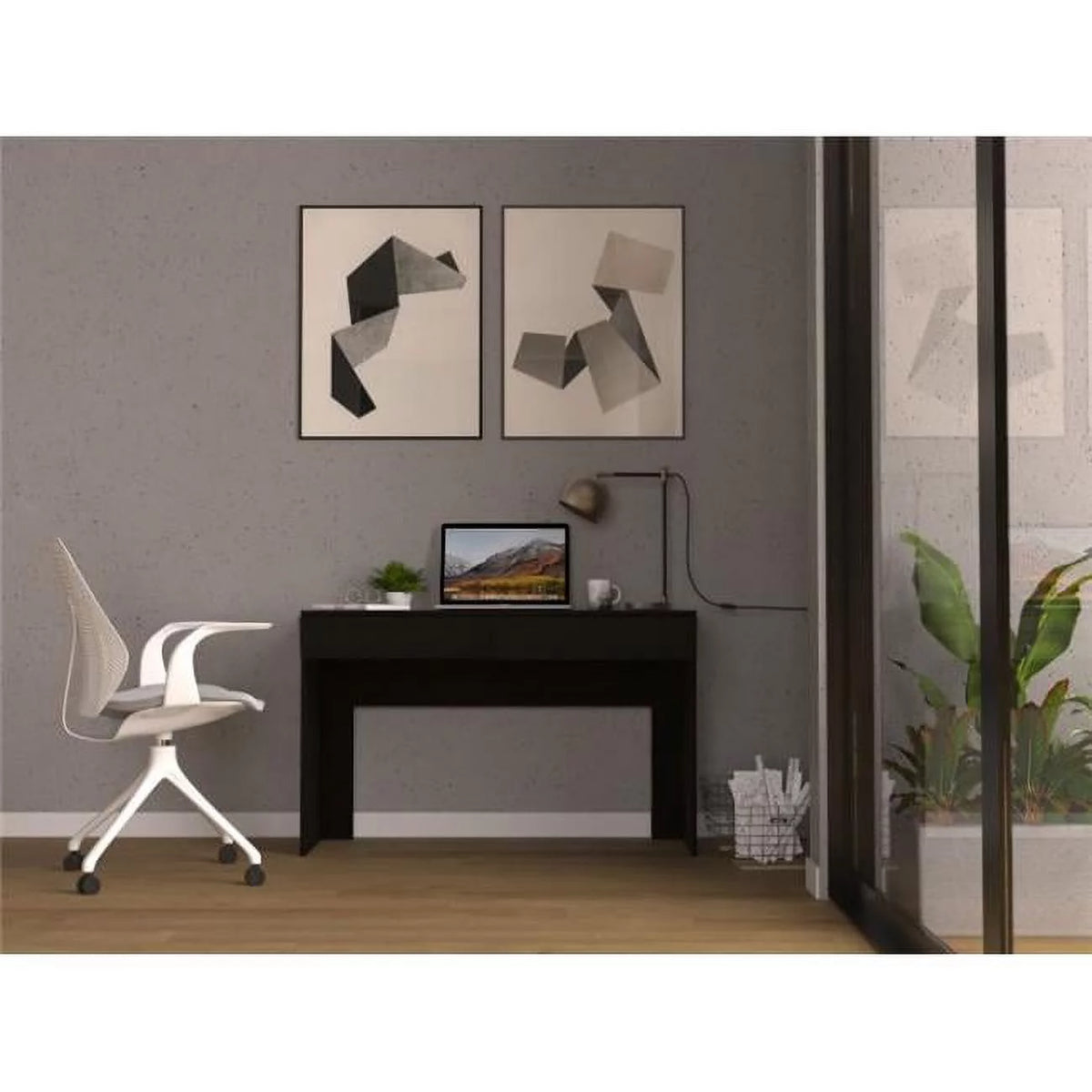 2 Drawer Black Writing Computer Desk Z73199