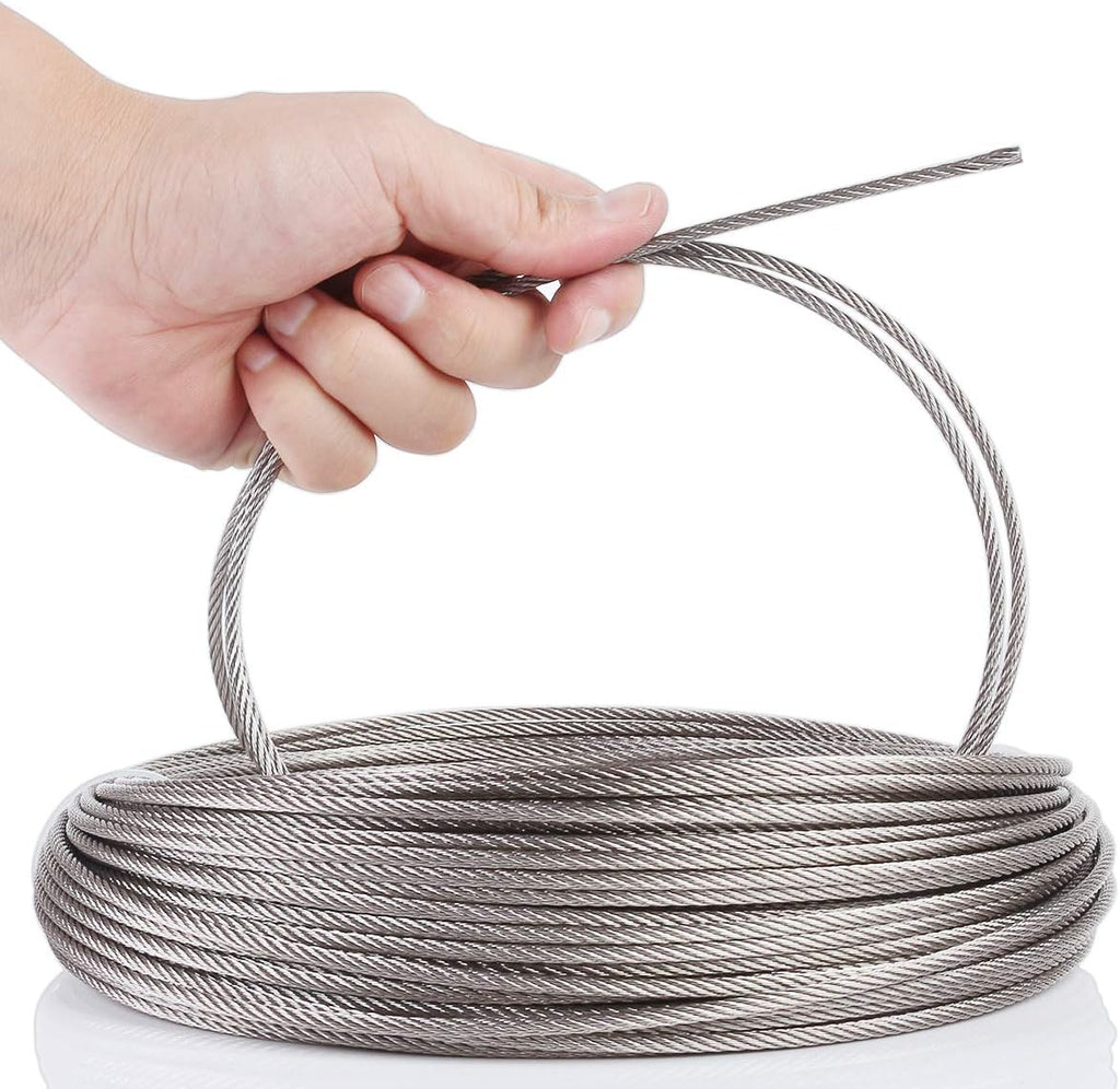 400FT 1/8 T316 Stainless Steel Wire Rope Cable with Cable Cutter N72598