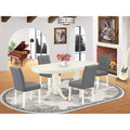 5 Piece Kitchen Table Set with Oval Dining Table and 4 Chairs F933774