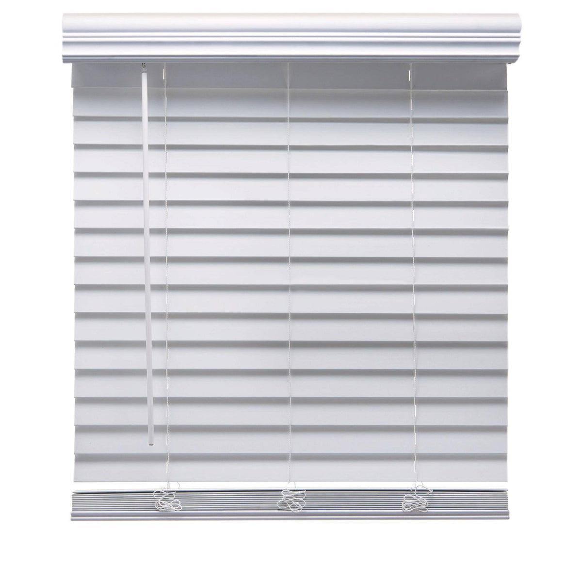 White Cordless Faux Wood Blind T1770