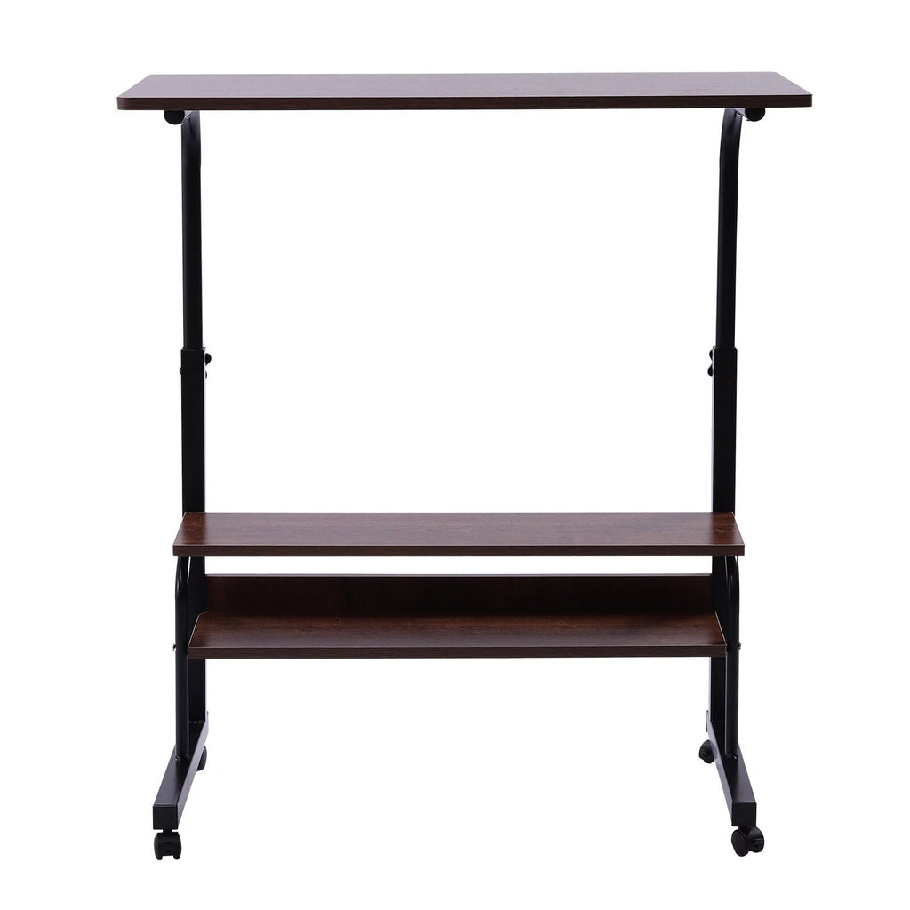 Height Adjustable Portable Mobile Side Table with Wheels M18200