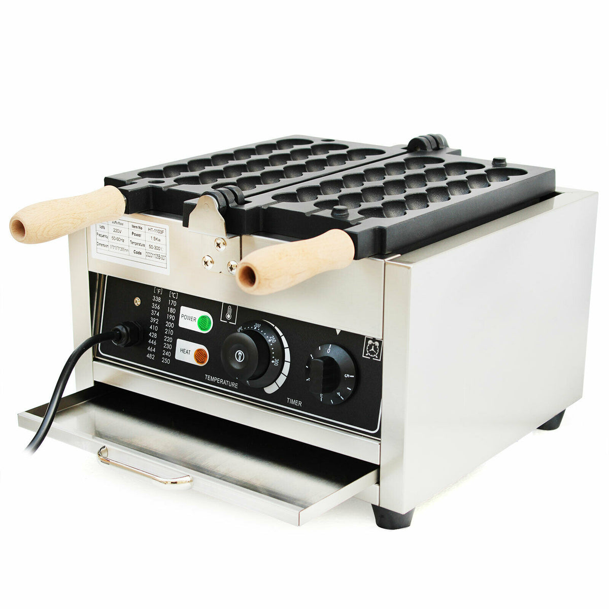 Nonstick Electric Bubble Skewer Waffle Ball Maker 500W K663129
