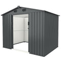 8 x 6 FT Outdoor Metal Storage Shed, Dark Gray M61717
