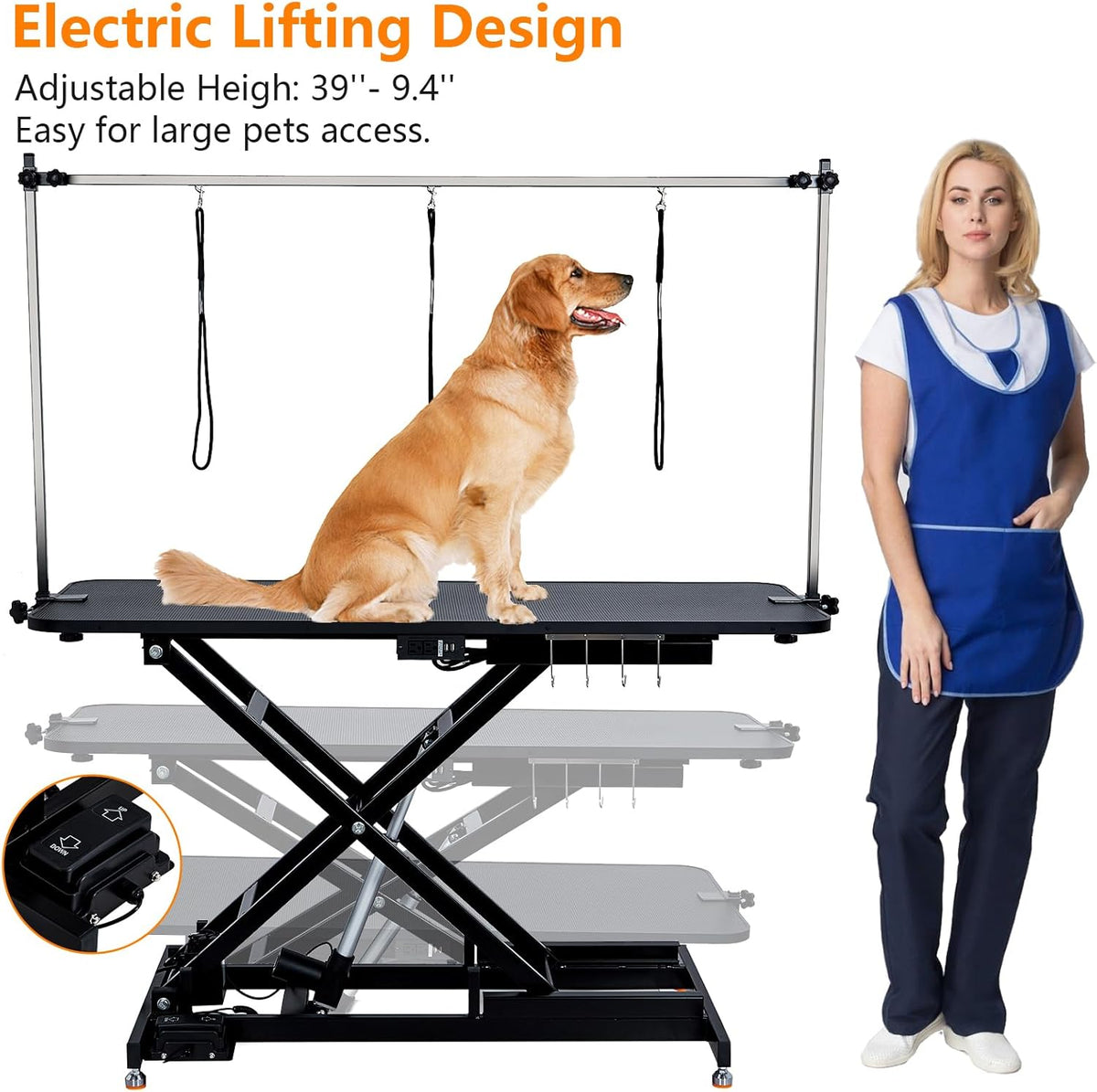 60" Hydraulic Pet Grooming Table Heavy Duty Max Load 350Lbs U187