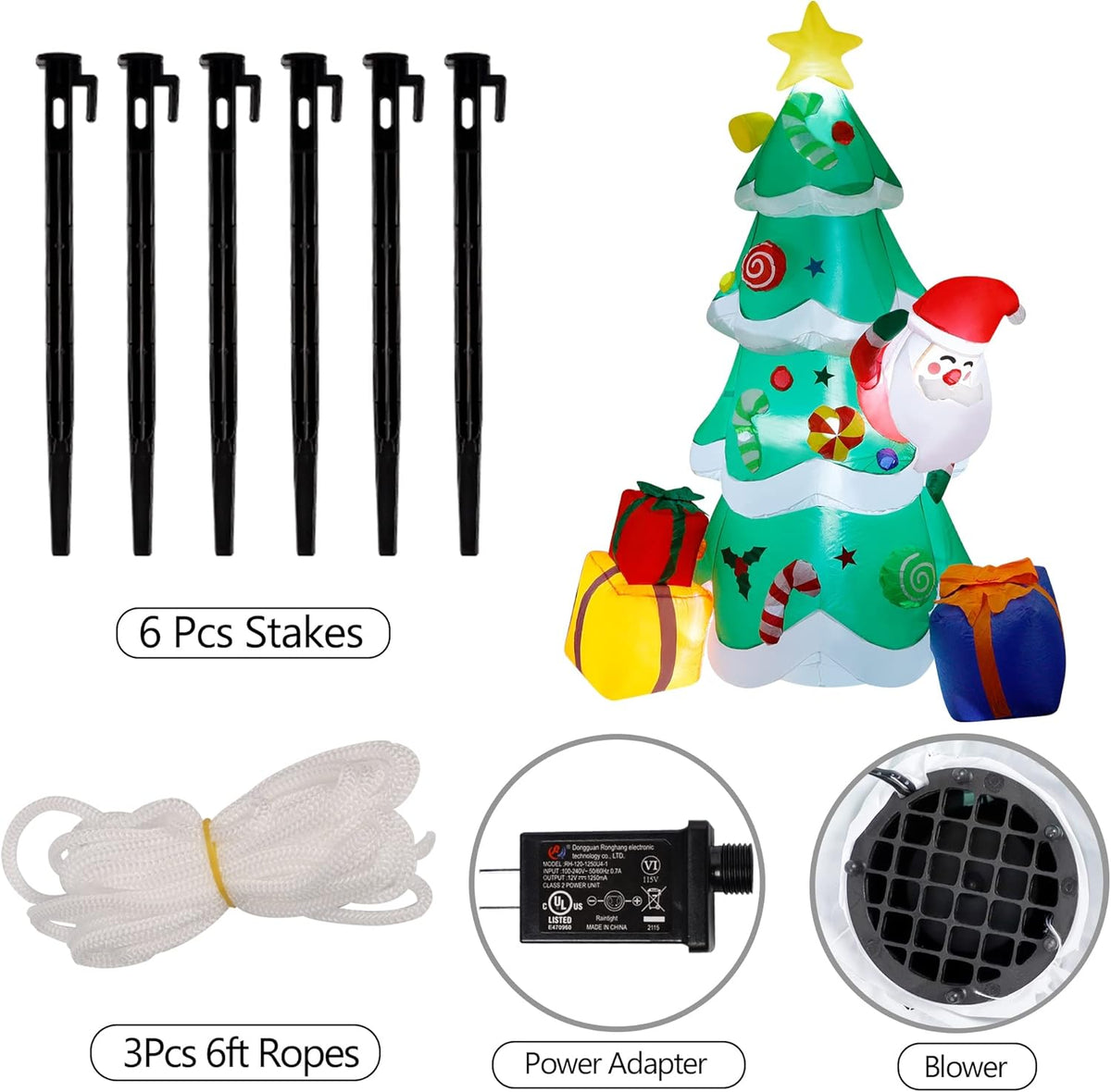 7 FT Inflatable Christmas Tree with LED Lights E2897