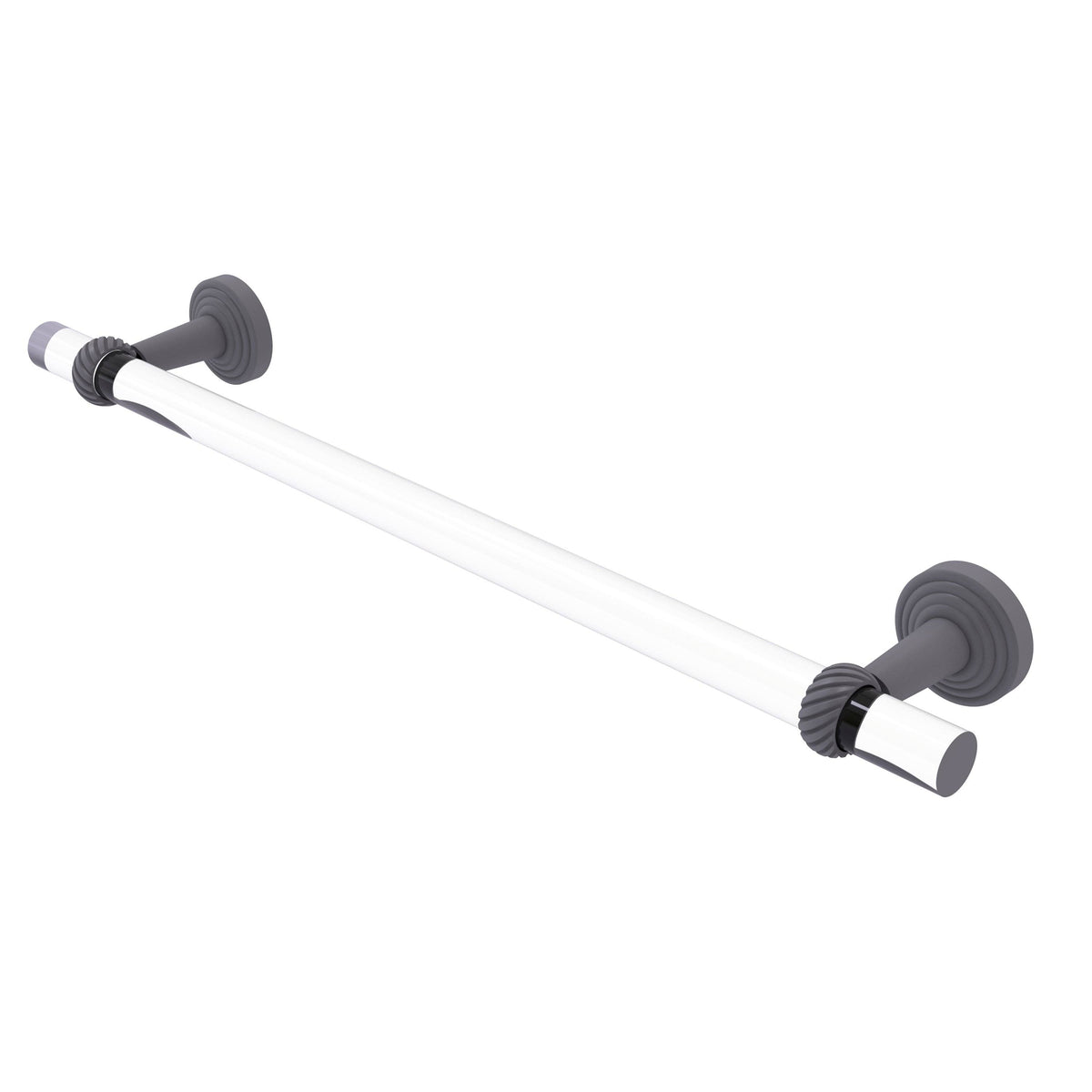 36 in. Matte Gray Towel Bar with Twisted Accents A36429