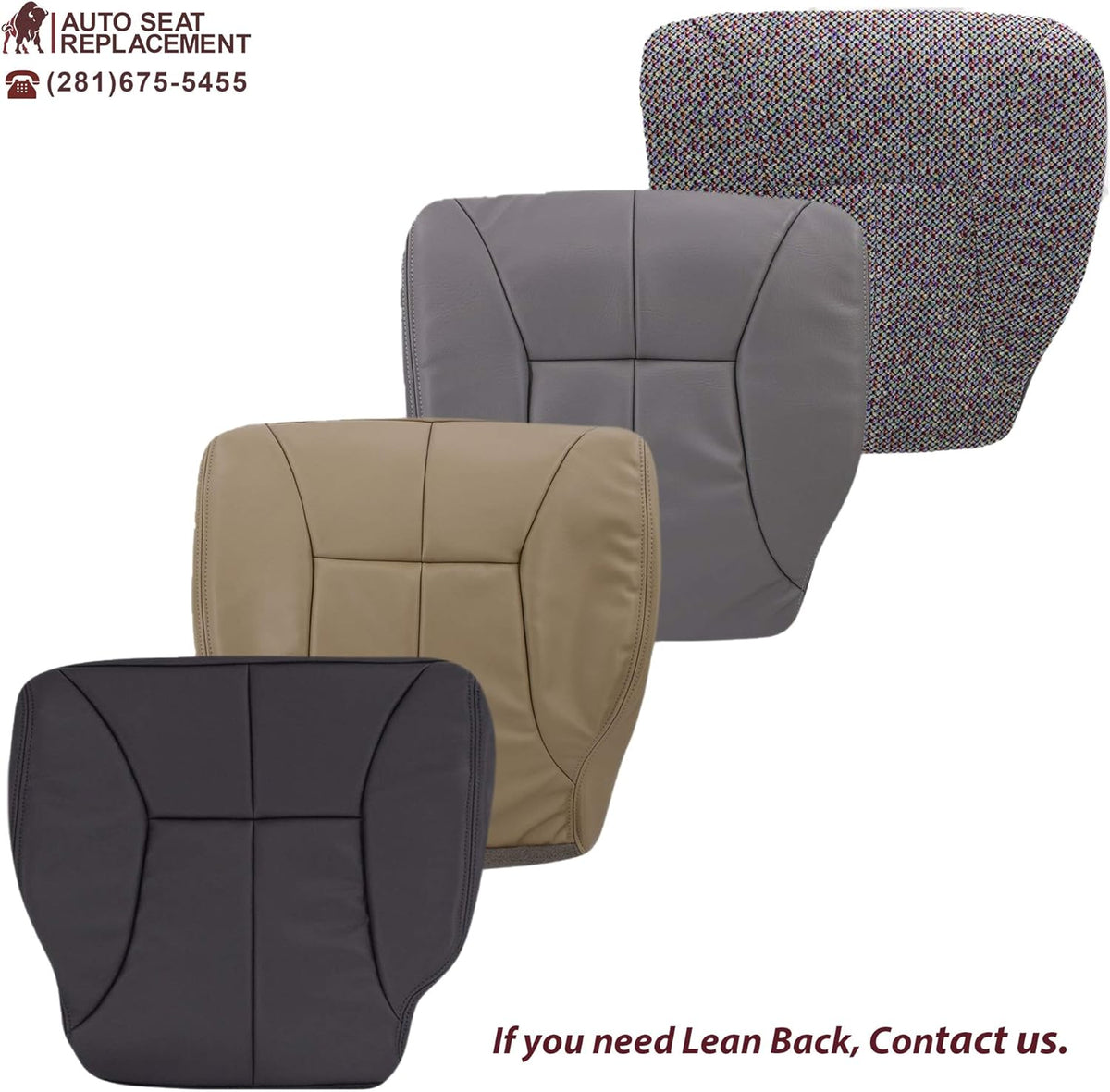 Synthetic Leather Seat Cover for Dodge Ram 1500 2500 3500, Driver Bottom, Mist Gray Y200675