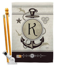 28 x 40 in. Nautical K Decorative Vertical Double Sided V9275