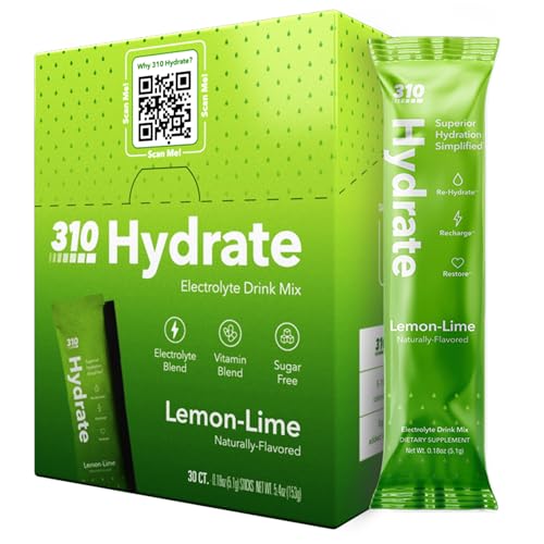 30 Single Servings Lemon Lime Electrolytes Powder Packets M1764