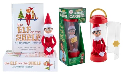 Christmas Tradition Box Set with Elf (Blue Eyed Boy), Story Book and Scout Carrier D357