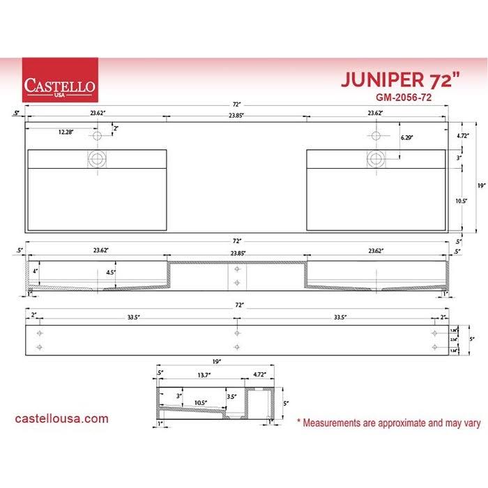 36 inch Gray Solid Surface Wall Mounted Sink D169561