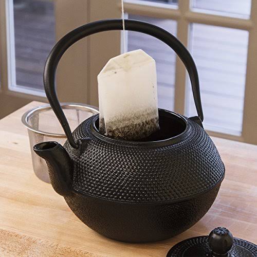Black Hammered 40 Ounce Cast Iron Teapot W7537