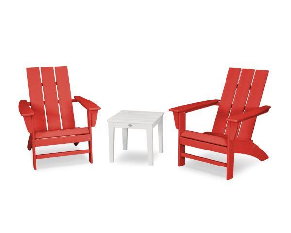 Lime White 3-Piece Adirondack Chair Set F324