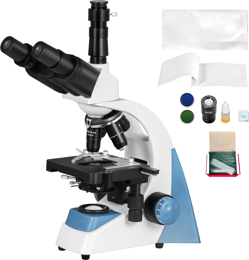 Trinocular Compound Microscope 40X-2500X LED H930849