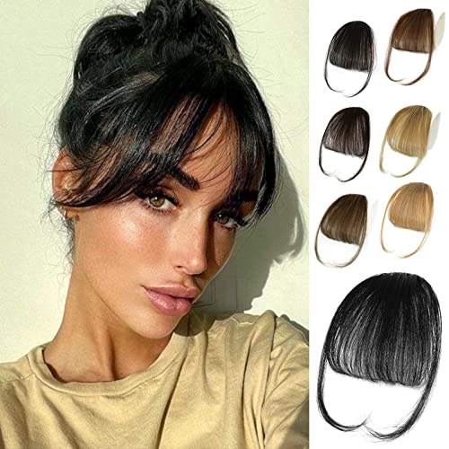 Brown Clip In Bangs Real Human Hair Extensions Wispy Bangs G938920