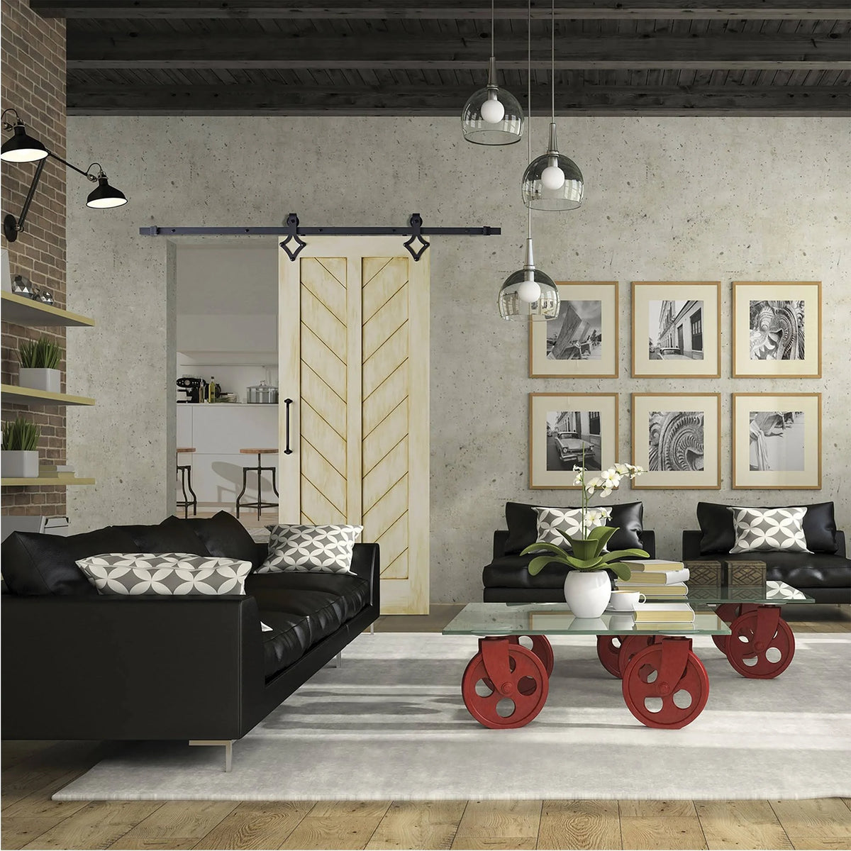 MDF Primed White Interior Barn Door Slab Z4752
