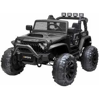 12V Kids Electric Ride on Car 2 Seats Battery Powered RC Black H31903