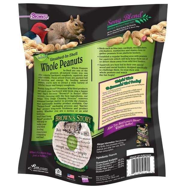 Unsalted In-Shell Whole Peanuts Bird Food A954231