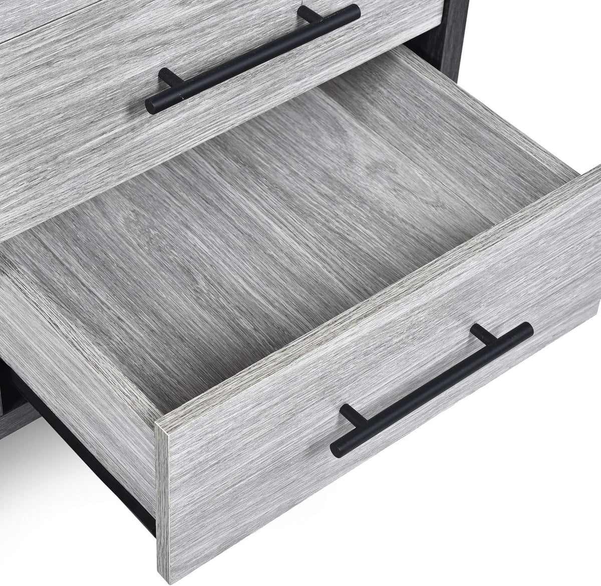 Sonoma Oak Gray Oak Black 6 Shelf Cabinet E91124