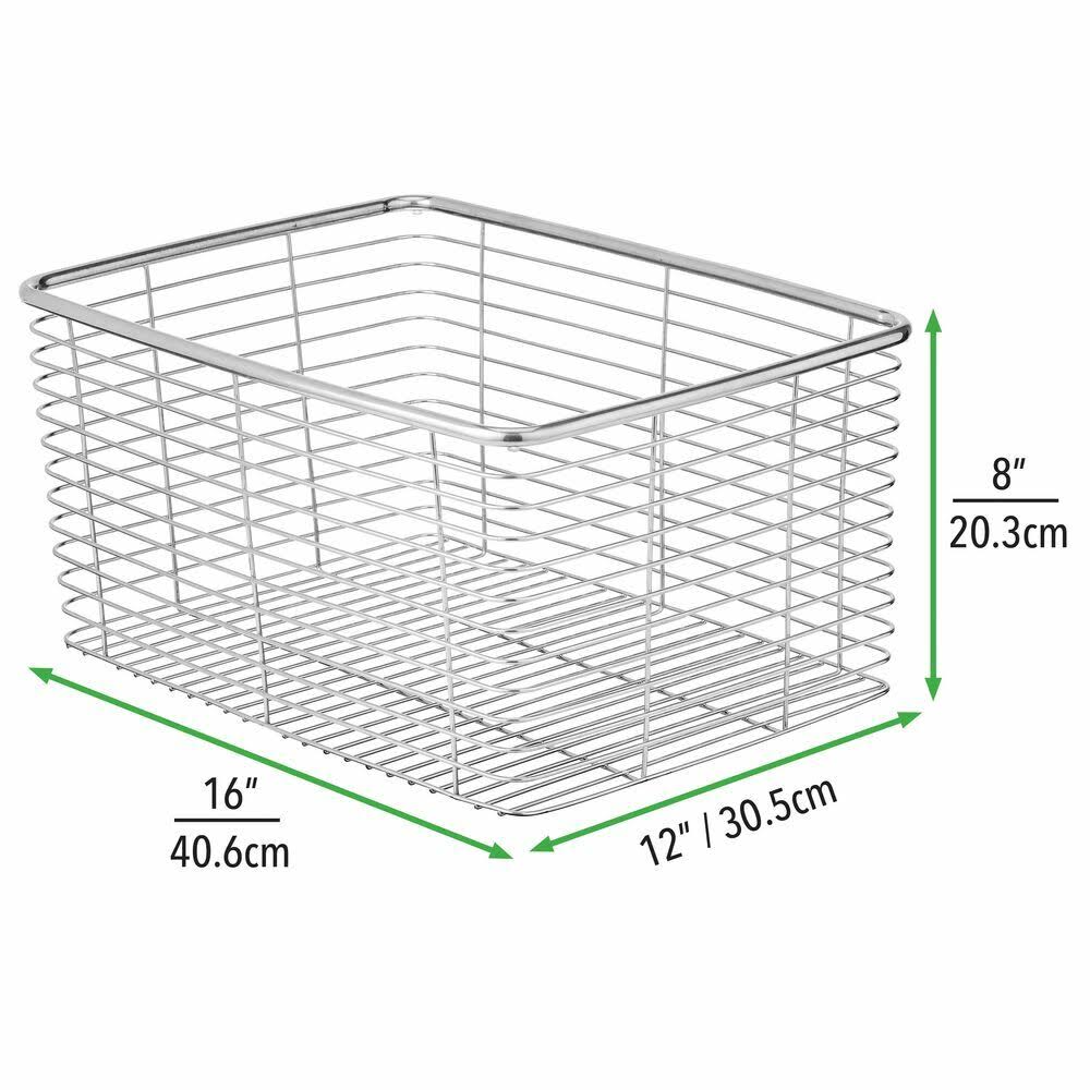 Metal Wire Kitchen Pantry Storage Organizer Bin M365