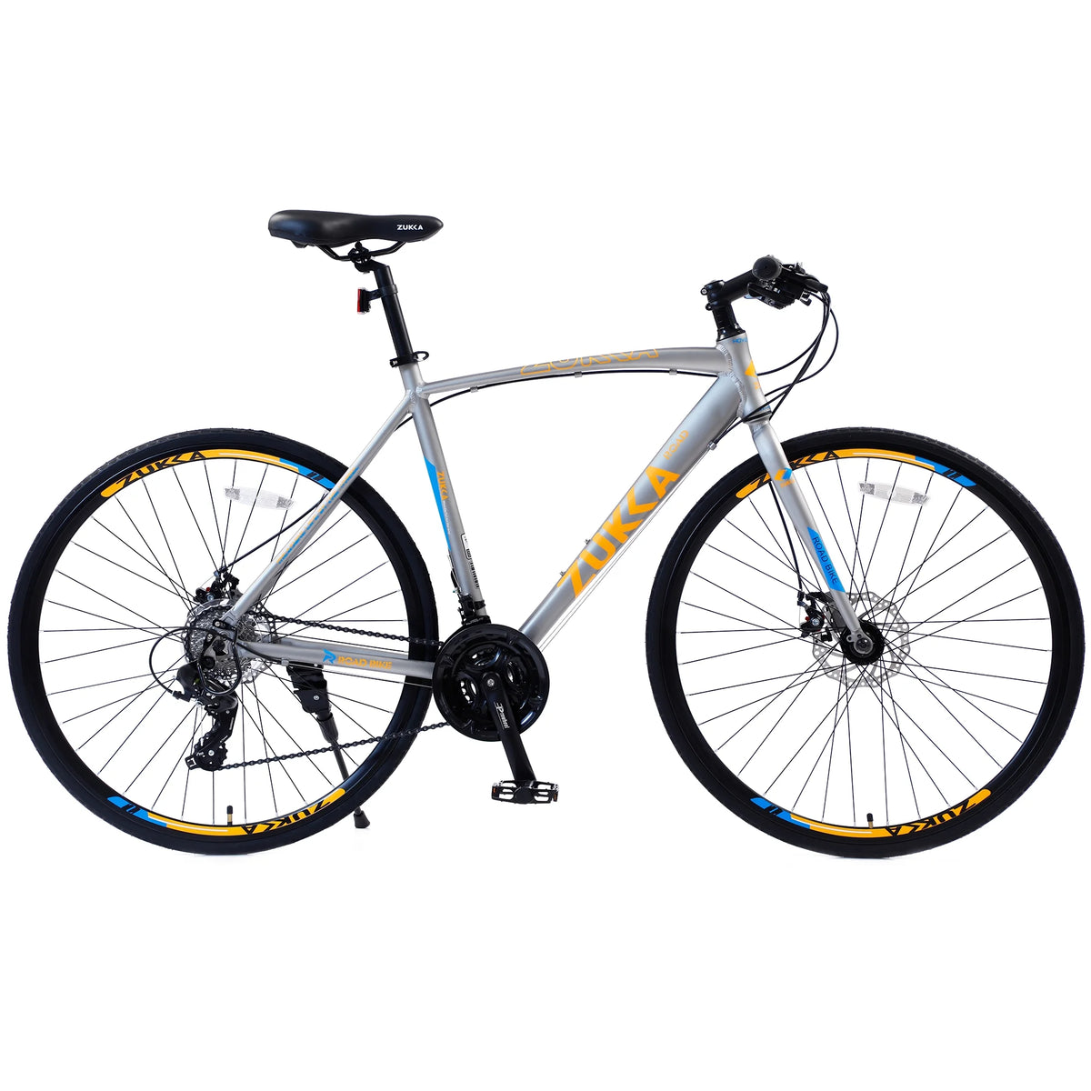 Silver 700C Hybrid Bike with Double Disc Brake B24926