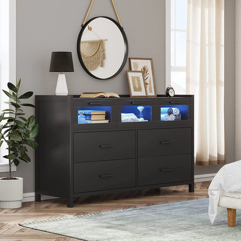 White 7 Drawer Wood Dresser B515