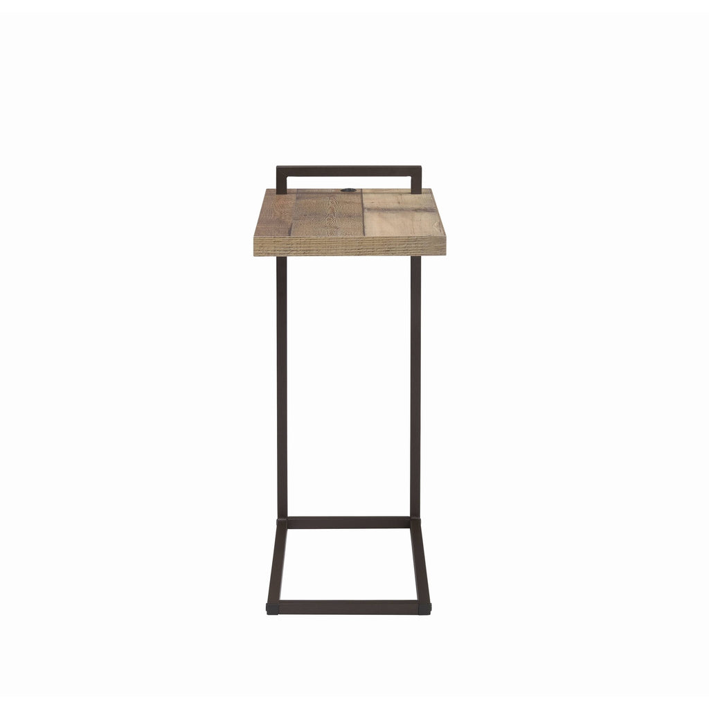 Weathered Pine Rectangular Accent Table with USB Port P70714