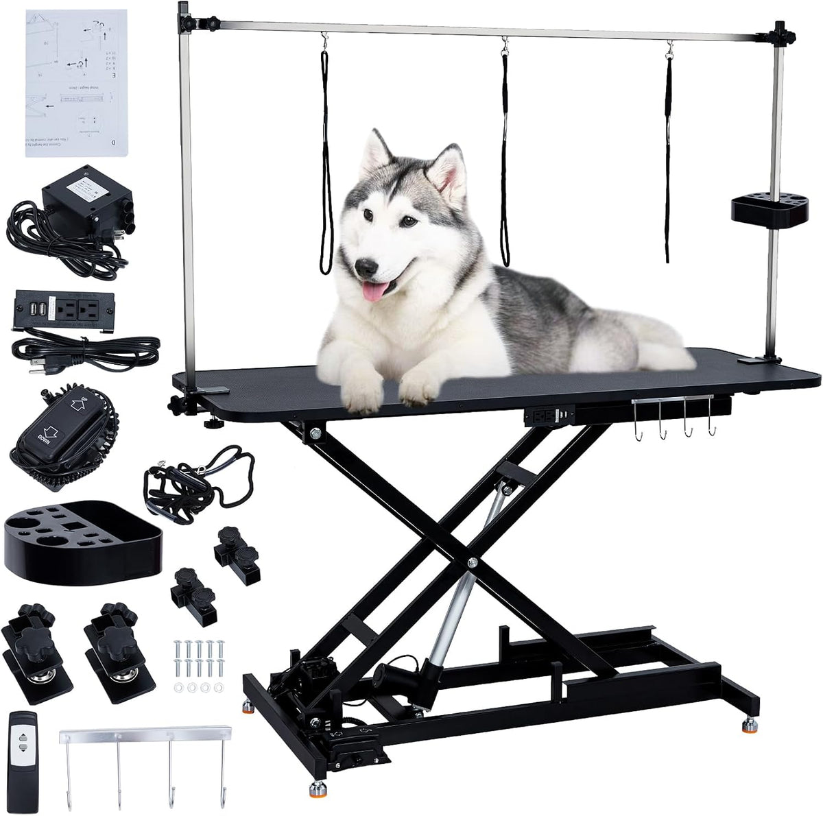 60" Hydraulic Pet Grooming Table Heavy Duty Max Load 350Lbs U187