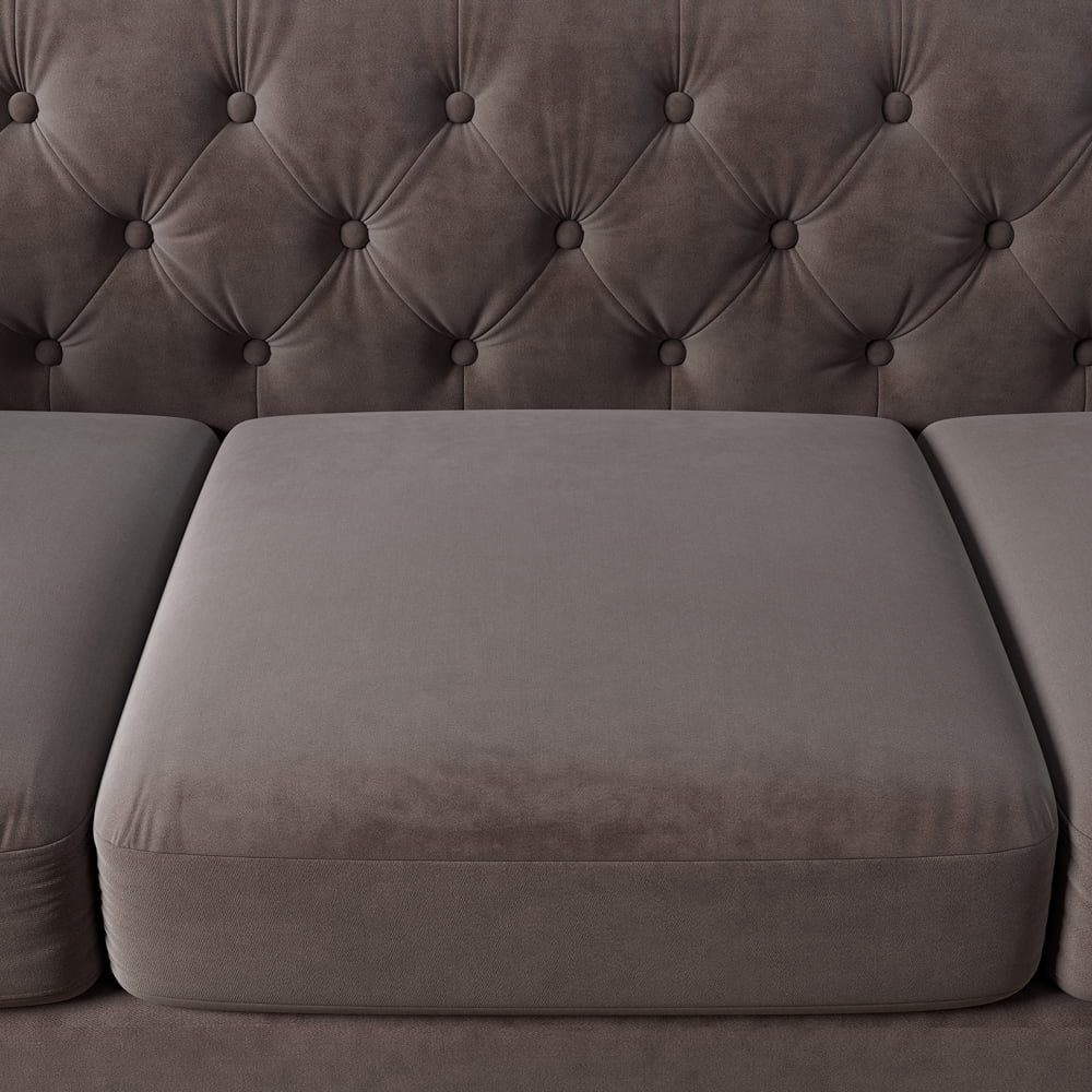 3 Seater Velvet Sofa with 3 Pillows H5295